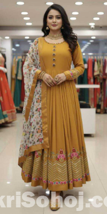 সেমী স্টিচড জর্জেট এমব্রয়ডারি পার্টি ড্রেস